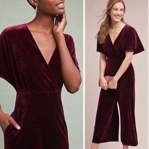 Anthropology Luna Velvet Jumpsuit